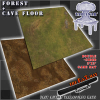 3x3' Double-Sided 'Forest + Cave Floor' F.A.T. Mat Battle Gaming Mat