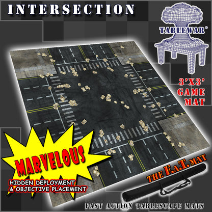 3x3 'Intersection' F.A.T. Mat Battle Gaming Mat