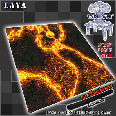 3x3 'Lava Planet' F.A.T. Mat Battle Gaming Mat