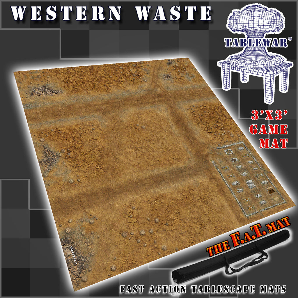 3x3 'Western Waste' F.A.T. Mat Battle Gaming Mat
