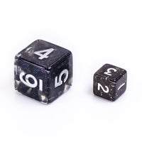 Black Glitter 7-Dice Mini-Dice RPG Set w/White Numbers Miniature Dice