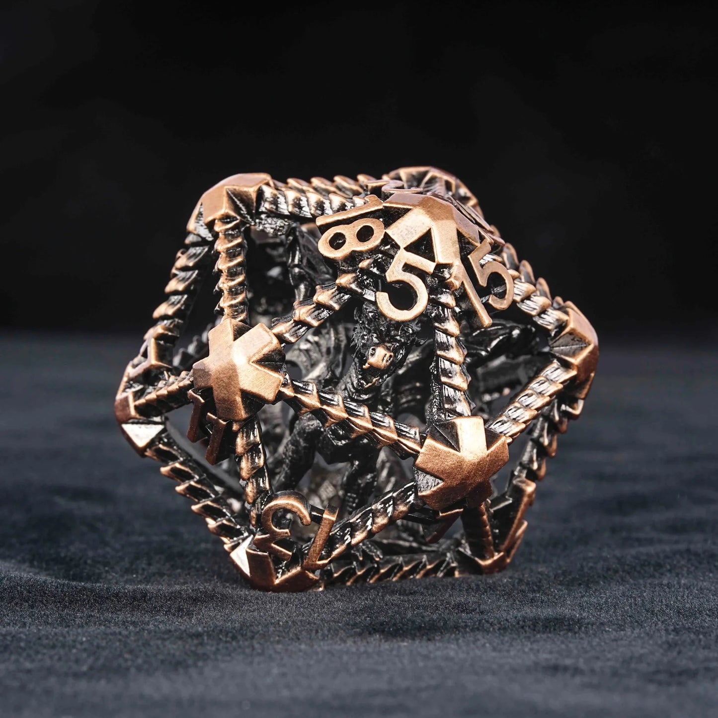 3D Metal  Flying Dragon Hollow D20 Polyhedron Dice 40mm 20 Sided Dice