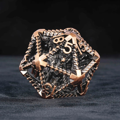 3D Metal  Flying Dragon Hollow D20 Polyhedron Dice 40mm 20 Sided Dice