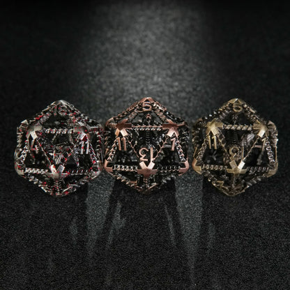 3D Metal  Flying Dragon Hollow D20 Polyhedron Dice 40mm 20 Sided Dice