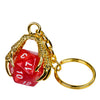 Claw Red D20 Keychain Featuring Gold Metal Dragon Claw + d20