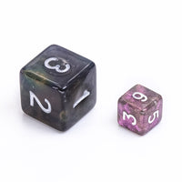 Purple Iridescent 7-Dice Mini-Dice RPG Set w/White Numbers Miniature Dice