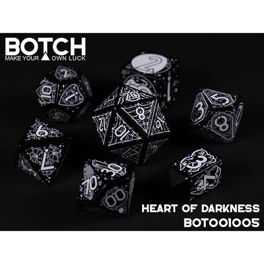 7 Piece Die Set Botch Dice: Heart of Darkness