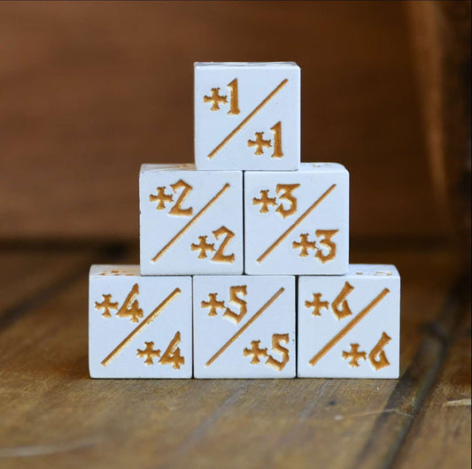 +1/+1 Counter Dice- White, 6ct.