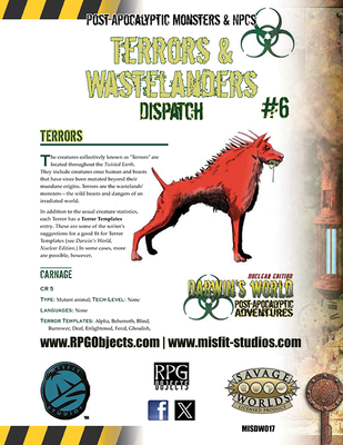 Darwin's World, Nuclear Edition Terrors & Wastelanders Dispatch #6