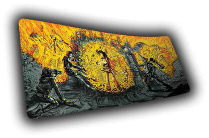 "Golden Aura" — Rust Deskmat