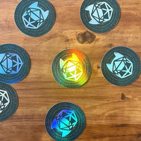 D20 Cat Holographic Sticker