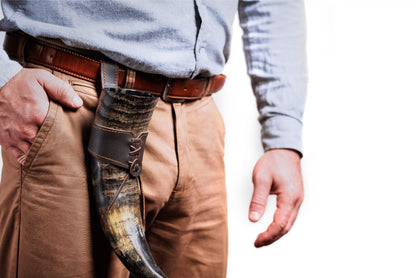 Viking Drinking Horn with Leather Holster – The Journeyman