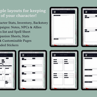 5e D&D Character Journal for Tablets Record of Adventure