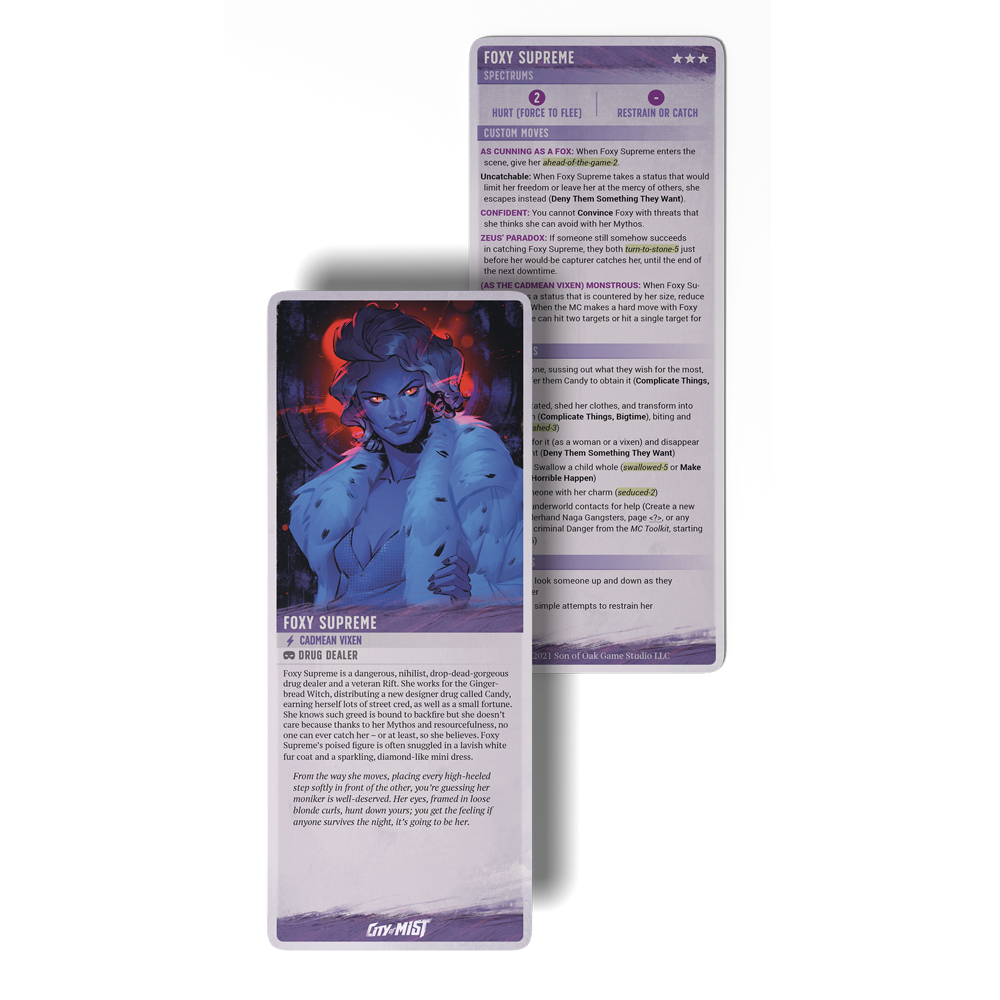 Deck of Legends — City of Mist Danger Cards (40-Card Deck)