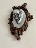 Spectral Skull Wall Plaque, Resin Sculpture | Victorian Gothic Haunted Wall Art | Ghost Skull in Mirror for Halloween, Spooky Home Decor