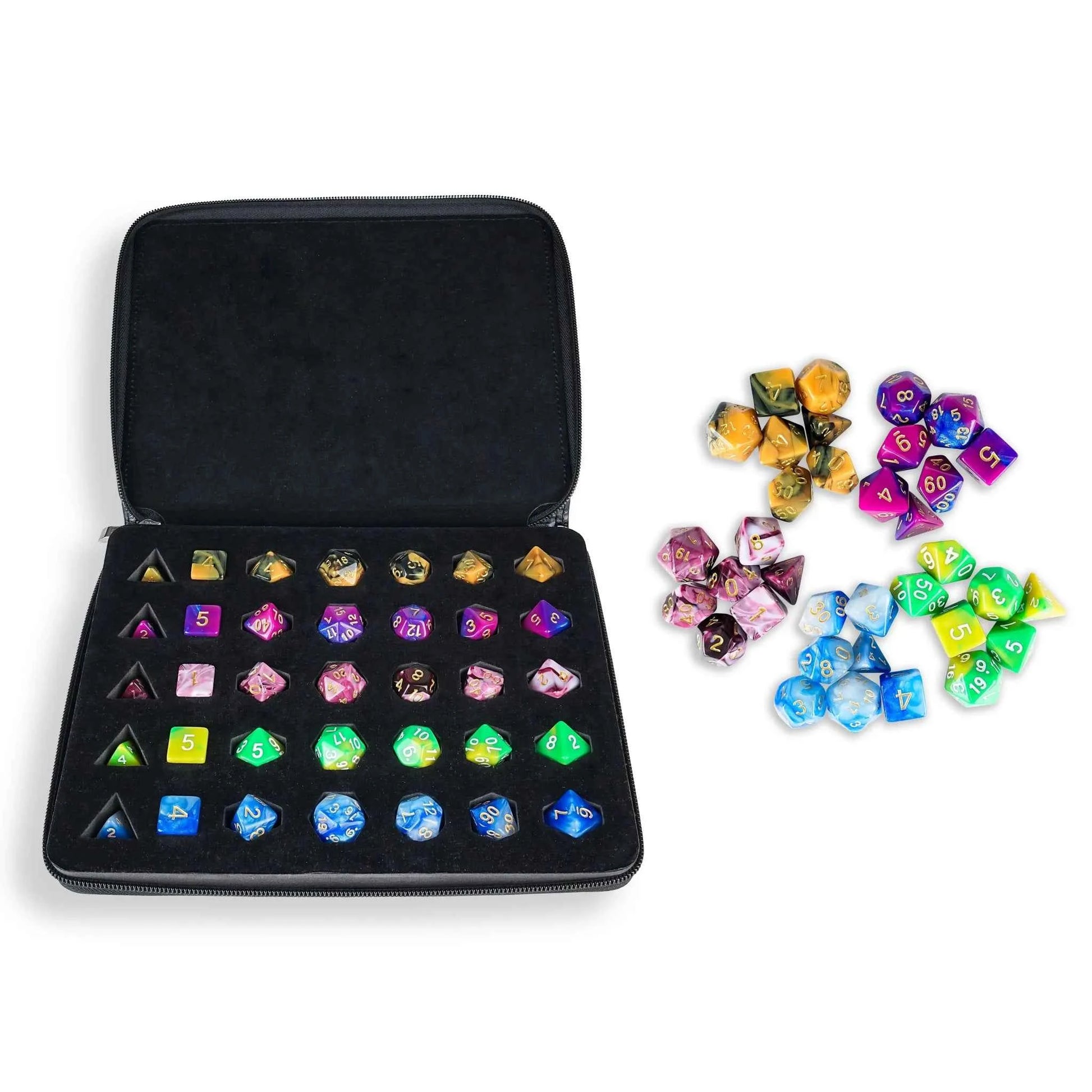5-Piece Acrylic DND Dice Set with Storage Case (Dice Bag Included)
