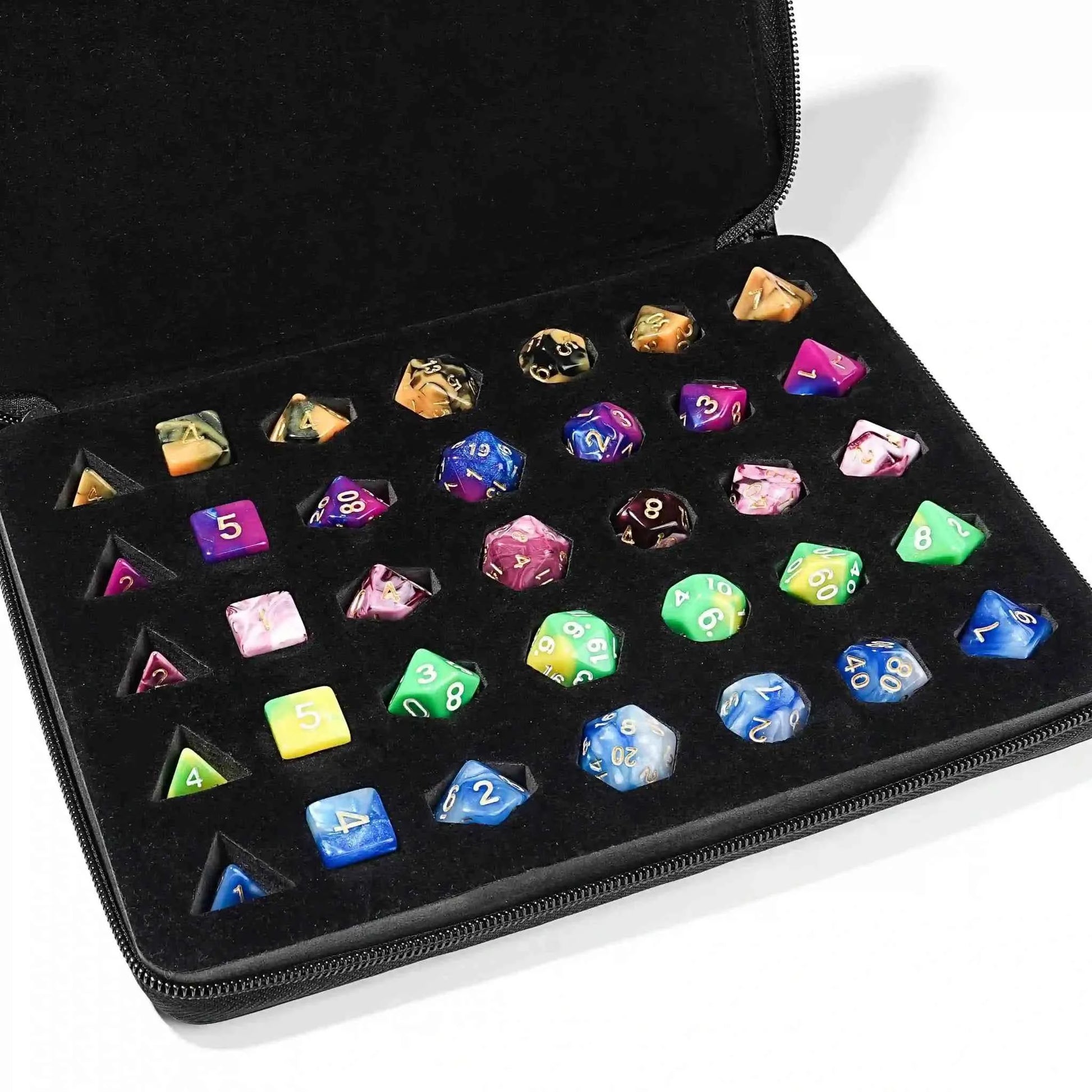 5-Piece Acrylic DND Dice Set with Storage Case (Dice Bag Included)