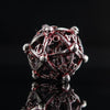 Draco Immortui Hollow Metal Dice Set - Pewter and Red