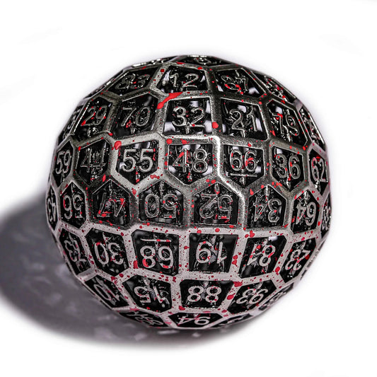 50mm Spherical Skeleton Bloodstain Creative D100 Metal Dice