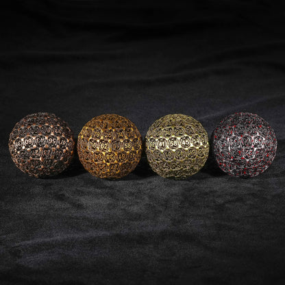 50mm red copper 3D Dragon Ball DND dice metal hollow D100 dice