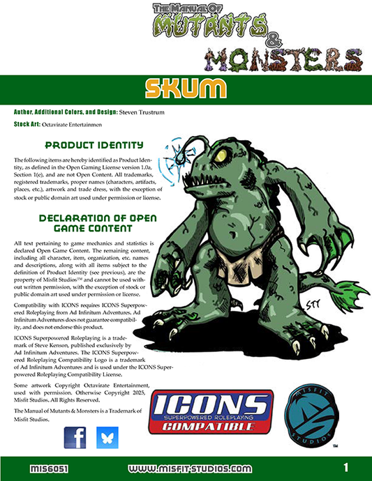The Manual of Mutants & Misfits: Skum for Icons