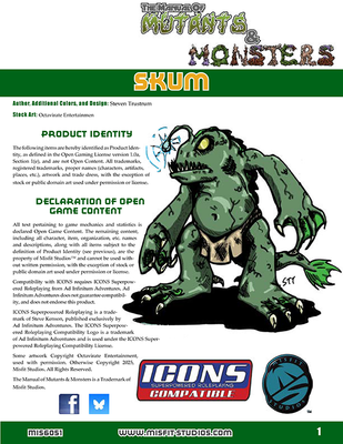 The Manual of Mutants & Misfits: Skum for Icons