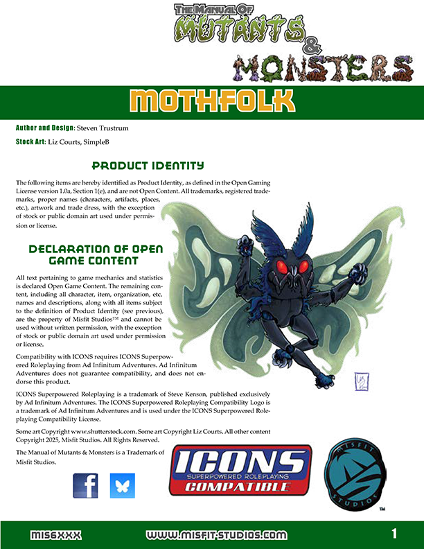 The Manual of Mutants & Misfits: Mothman for Icons