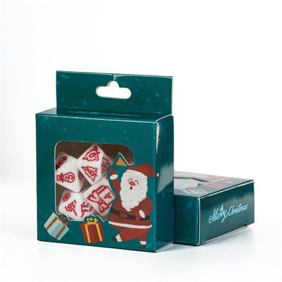 White Christmas Dice w/Red Presents Trees Snowman Holiday Festive