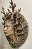 Dryad Bust, Life Sized Wall Plaque Resin Sculpture | Mythic Forest Creature Wall Art | Woodland Goddess Wall Plaque for Nature Lovers