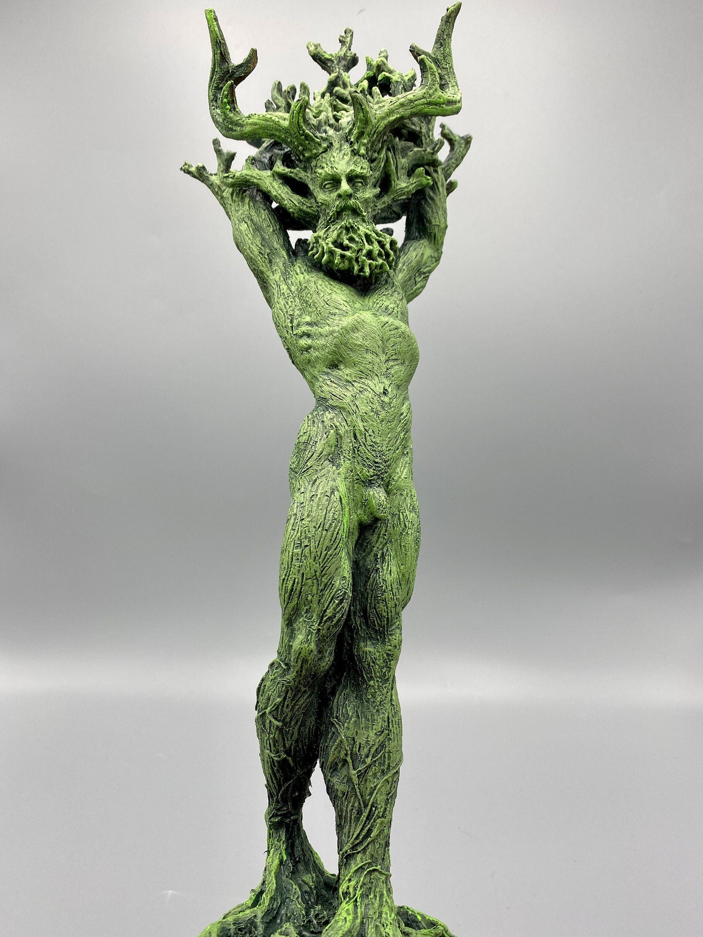 Green Man Cernunnos Statue – 15" Tree Spirit Resin Sculpture