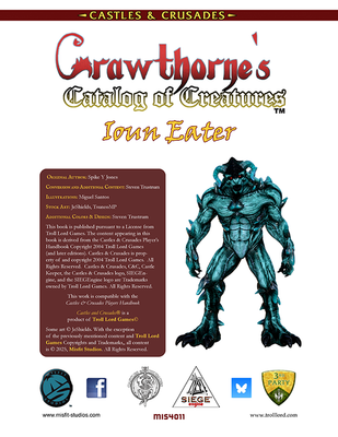 Castles & Crusades Crawthorne's Catalog of Creatures: Ioun Eater