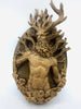 Green Man/ Cernunnos Wall Plaque, Hand Painted Resin Sculpture | Mythic Forest Creature Wall Art |Woodland Ent Wall Plaque for Nature Lovers