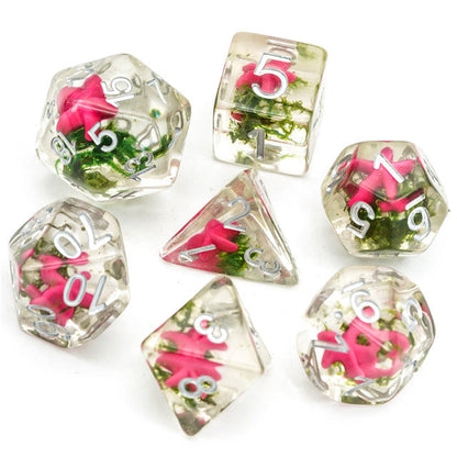 Pink Starfish Dice 7-Dice Set Resin Dungeons and Dragons Dice