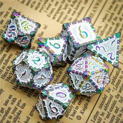 White Rainbow Metal Dice（Dagger of Venom）7-Dice Udixi RPG