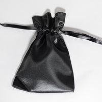 2 Pack of Large Black Satin Gift Bag Game Dice Bag Counter Pouch 4"x 6"