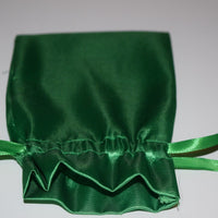 Large Green Satin Gift Bag Game Dice Bag  Counter Pouch 4" x 6" New Soft Gifts