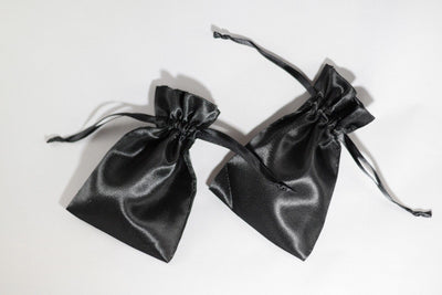 2 Pack of Large Black Satin Gift Bag Game Dice Bag Counter Pouch 4