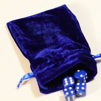Blue Large Soft Velvet 4" x 6" Gift Bag Cards RPG Game Dice Bag Counter Pouch