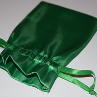 Large Green Satin Gift Bag Game Dice Bag  Counter Pouch 4" x 6" New Soft Gifts