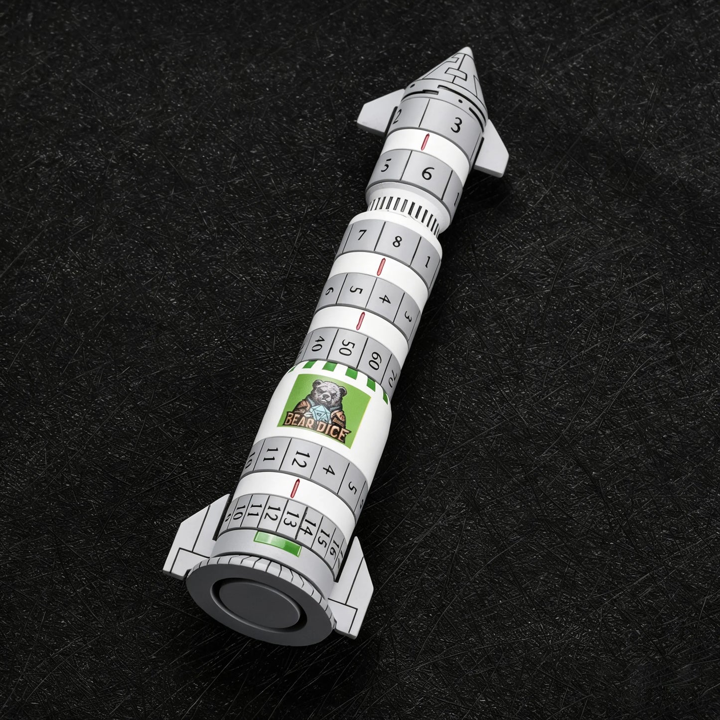 Kickstarter Dice - Metal Rocket Dice 7-in-1 Spinning Metal Dice Set
