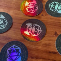 D20 Cat Holographic Sticker