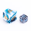 Black White Blend 7-Dice Mini-Dice RPG Set w/Blue Numbers Miniature Dice
