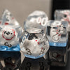 Polar Bear on Blue 7-Dice Set w/White Numbers Dnd Dice Set
