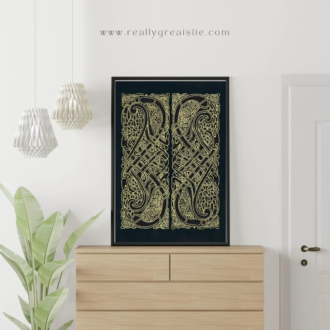 Celtic Knot Intertwined Birds Fine Art Print Book of Kells