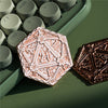 Copper d2 Coin Shaped like d20 Solid Copper Rose Gold Color