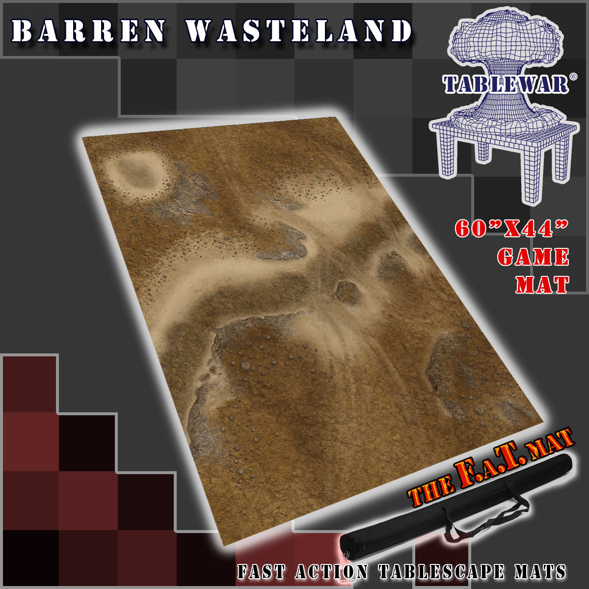 60x44" 'Barren Wasteland' F.A.T. Mat Battle Gaming Mat