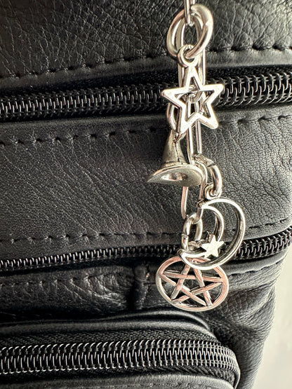 Witchy Bag Charm Keychain – Spooky Accessories for Witches, Goths & Halloween Lovers