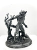 Werewolf Statue, Hand Painted Grayscale Resin Sculpture | Gothic Halloween Legendary Monster Figurine | Dark Art for Spooky Home Decor