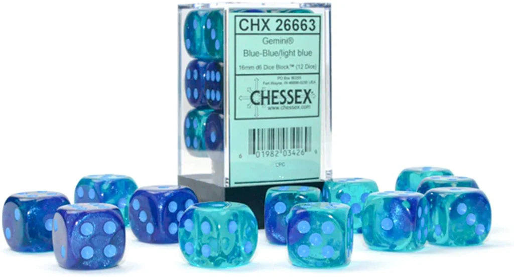 CHESSEX: D6 Gemini DICE SETS - 16mm