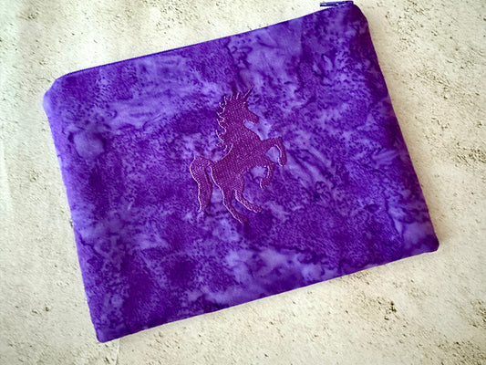 Unicorn Tarot Card Bag – Padded Batik Zipper Pouch for Tarot & Oracle Decks